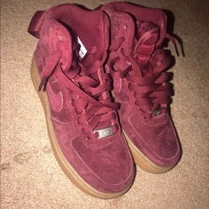 Burgundy Suede Air Force 1 Size 5